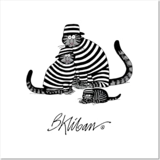 B kliban cat family Posters and Art